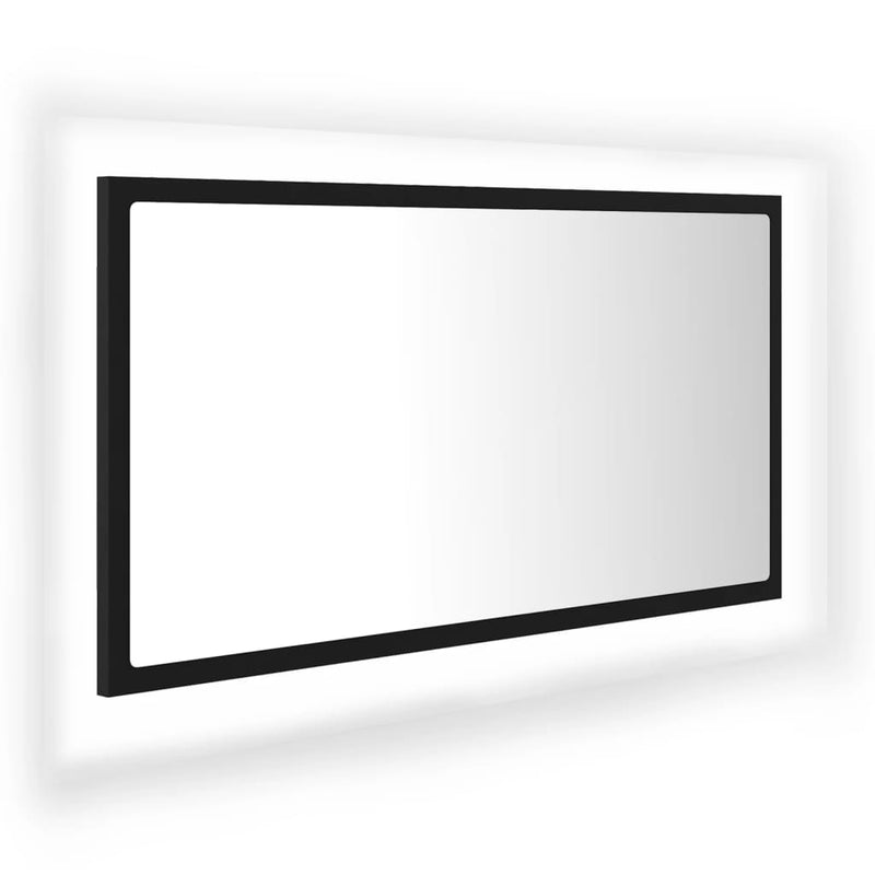 Badkamerspiegel LED 80x8,5x37 cm acryl zwart MeubelReus