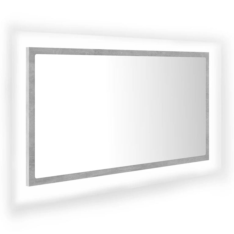 Badkamerspiegel LED 80x8,5x37 cm acryl betongrijs MeubelReus