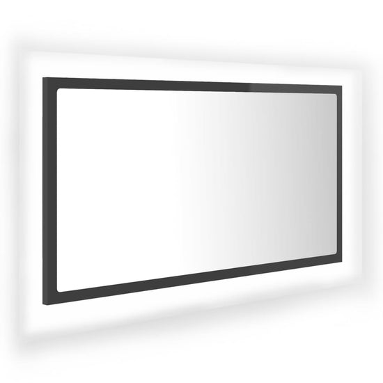 Badkamerspiegel LED 80x8,5x37 cm acryl hoogglans grijs MeubelReus