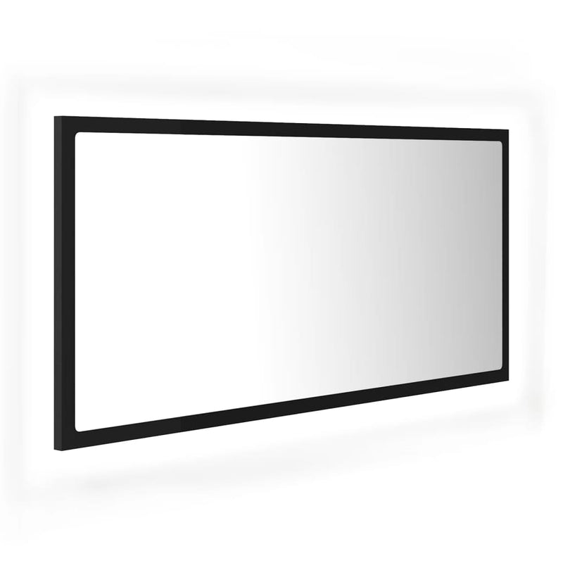 Badkamerspiegel LED 90x8,5x37 cm acryl zwart MeubelReus