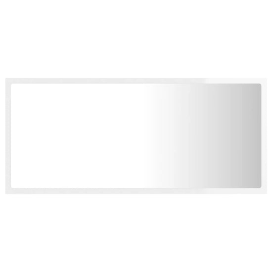 Badkamerspiegel LED 90x8,5x37 cm acryl hoogglans wit MeubelReus