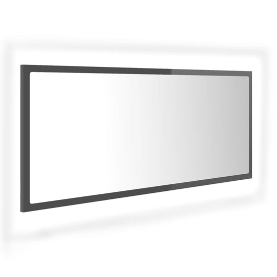 Badkamerspiegel LED 100x8,5x37 cm acryl hoogglans grijs MeubelReus