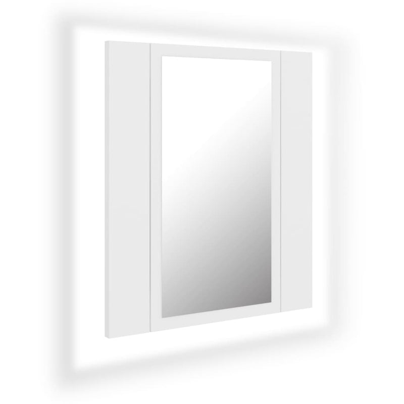 Badkamerkast met spiegel en LED 40x12x45 cm acryl wit MeubelReus