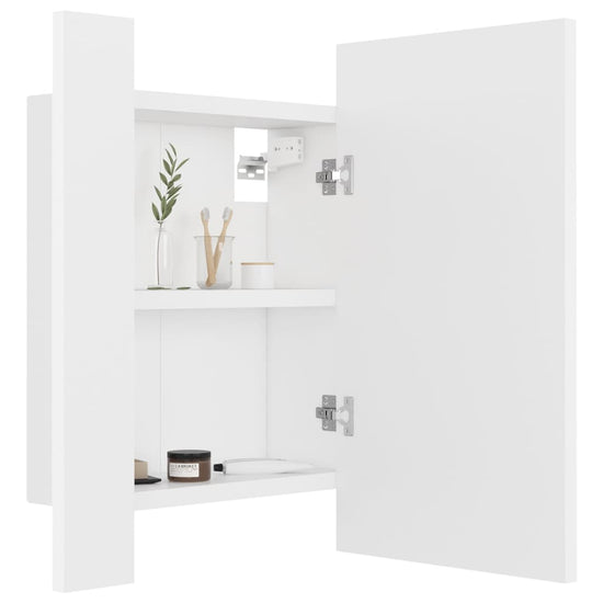 Badkamerkast met spiegel en LED 40x12x45 cm acryl wit MeubelReus