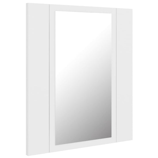 Badkamerkast met spiegel en LED 40x12x45 cm acryl wit MeubelReus