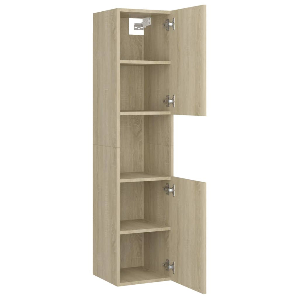 Badkamerkast 30x30x130 cm spaanplaat sonoma eikenkleurig MeubelReus