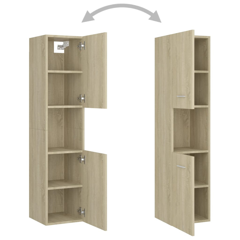 Badkamerkast 30x30x130 cm spaanplaat sonoma eikenkleurig MeubelReus