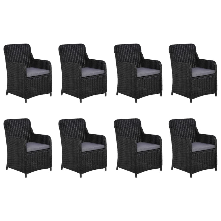 9-delige Tuinset poly rattan zwart MeubelReus