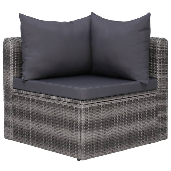 9-delige Loungeset met kussens poly rattan grijs MeubelReus