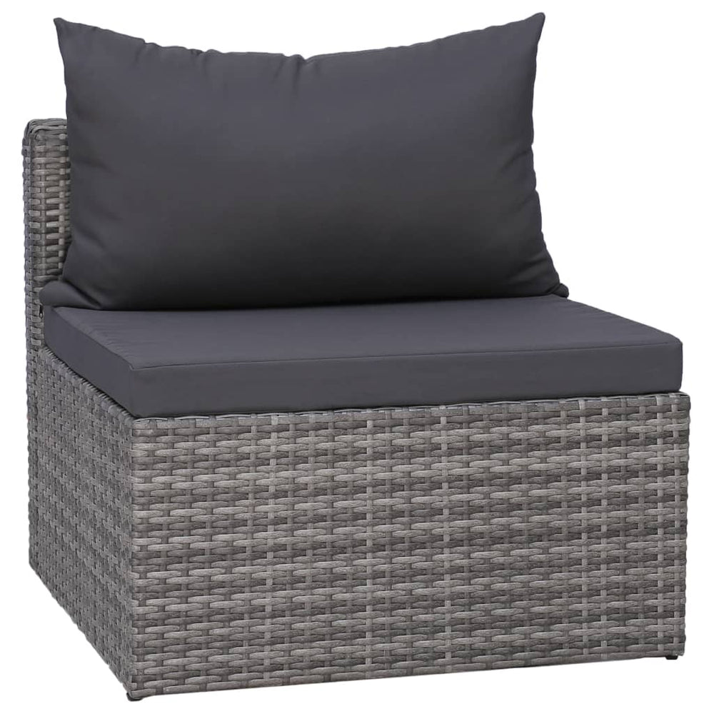 10-delige Loungeset met kussens poly rattan grijs MeubelReus