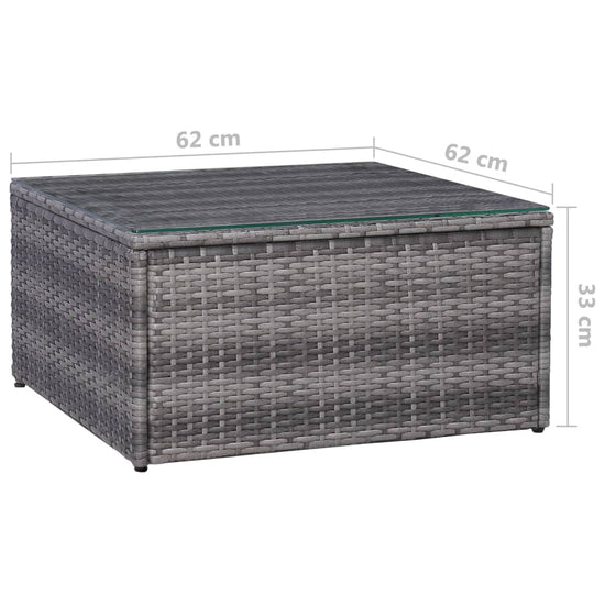 7-delige Loungeset met kussens poly rattan grijs MeubelReus