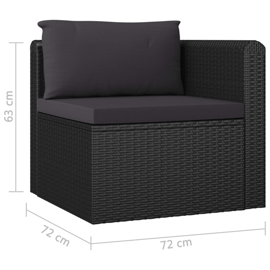 9-delige Loungeset met kussens poly rattan zwart MeubelReus