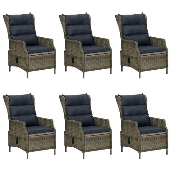 7-delige Tuinset met kussens poly rattan bruin MeubelReus