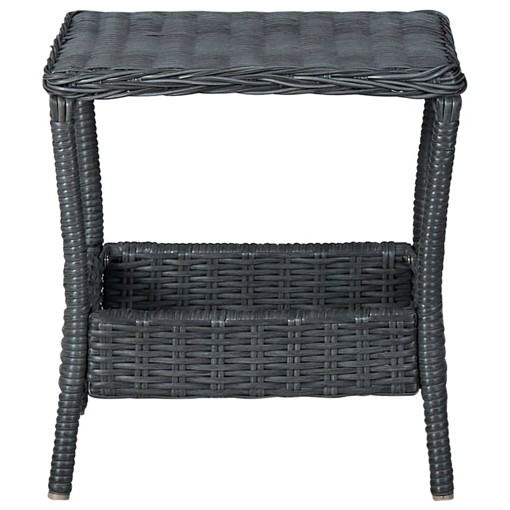3-delige Loungeset met kussens poly rattan donkergrijs MeubelReus