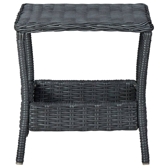 3-delige Loungeset met kussens poly rattan donkergrijs MeubelReus