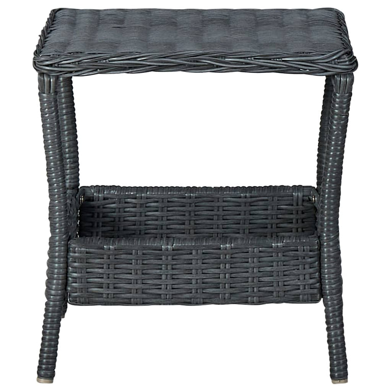 3-delige Loungeset met kussens poly rattan donkergrijs MeubelReus
