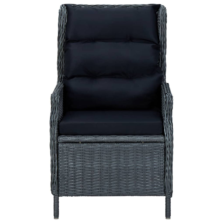 3-delige Loungeset met kussens poly rattan donkergrijs MeubelReus