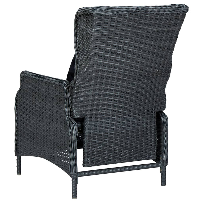 3-delige Loungeset met kussens poly rattan donkergrijs MeubelReus