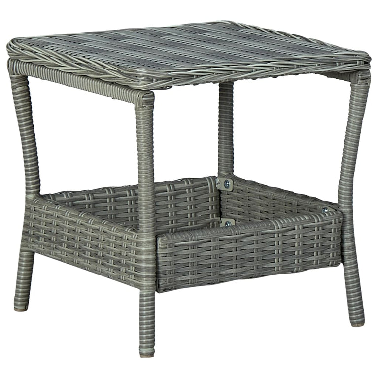 3-delige Loungeset met kussens poly rattan lichtgrijs MeubelReus