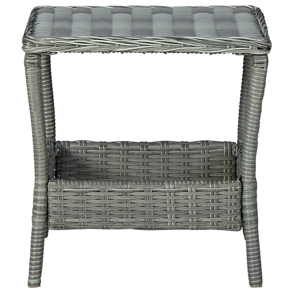 3-delige Loungeset met kussens poly rattan lichtgrijs MeubelReus