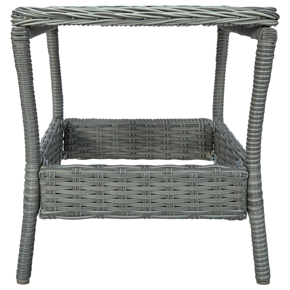 3-delige Loungeset met kussens poly rattan lichtgrijs MeubelReus