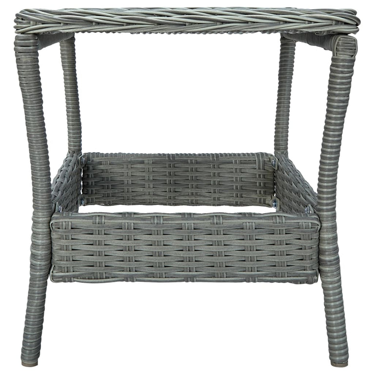 3-delige Loungeset met kussens poly rattan lichtgrijs MeubelReus