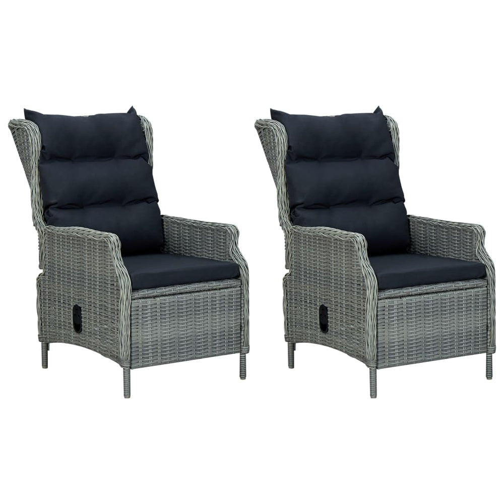 3-delige Loungeset met kussens poly rattan lichtgrijs MeubelReus