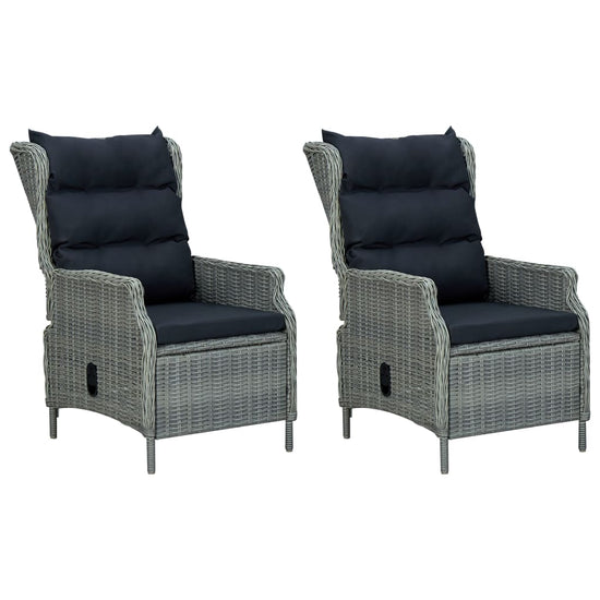 3-delige Loungeset met kussens poly rattan lichtgrijs MeubelReus