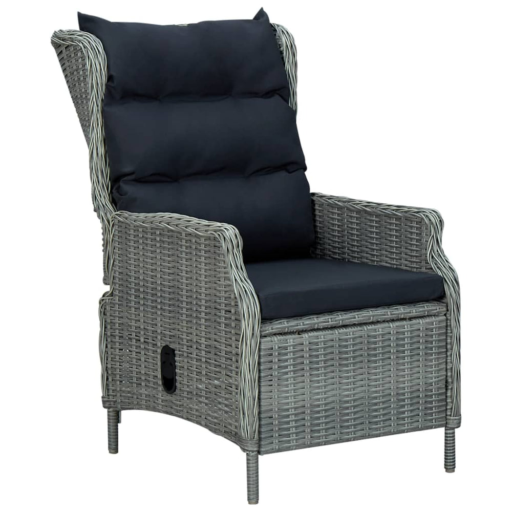 3-delige Loungeset met kussens poly rattan lichtgrijs MeubelReus