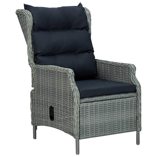 3-delige Loungeset met kussens poly rattan lichtgrijs MeubelReus