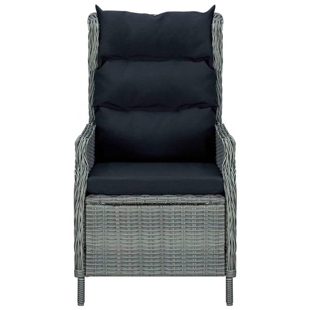 3-delige Loungeset met kussens poly rattan lichtgrijs MeubelReus