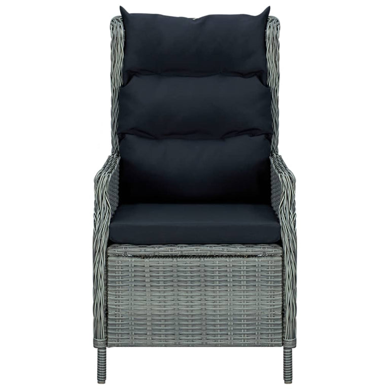 3-delige Loungeset met kussens poly rattan lichtgrijs MeubelReus