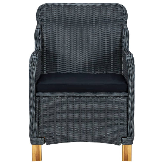 9-delige Tuinset met kussens poly rattan donkergrijs MeubelReus