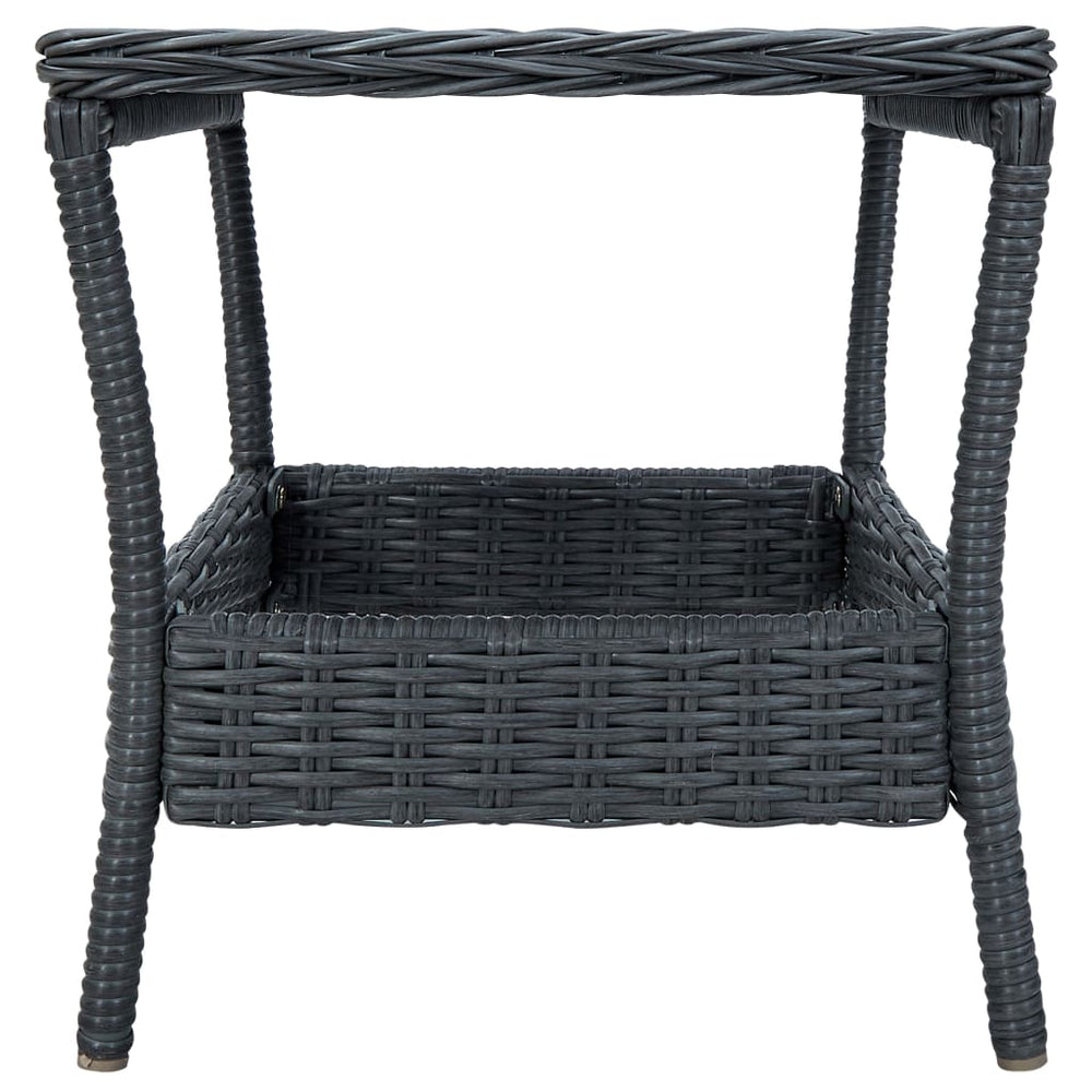 3-delige Loungeset met kussens poly rattan donkergrijs MeubelReus