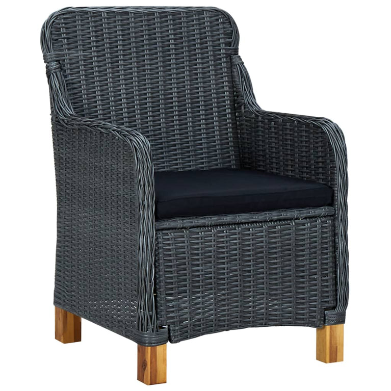 3-delige Loungeset met kussens poly rattan donkergrijs MeubelReus