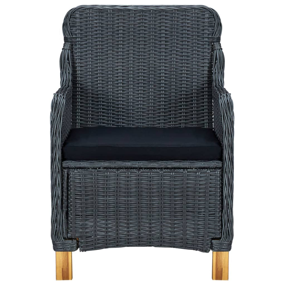 3-delige Loungeset met kussens poly rattan donkergrijs MeubelReus