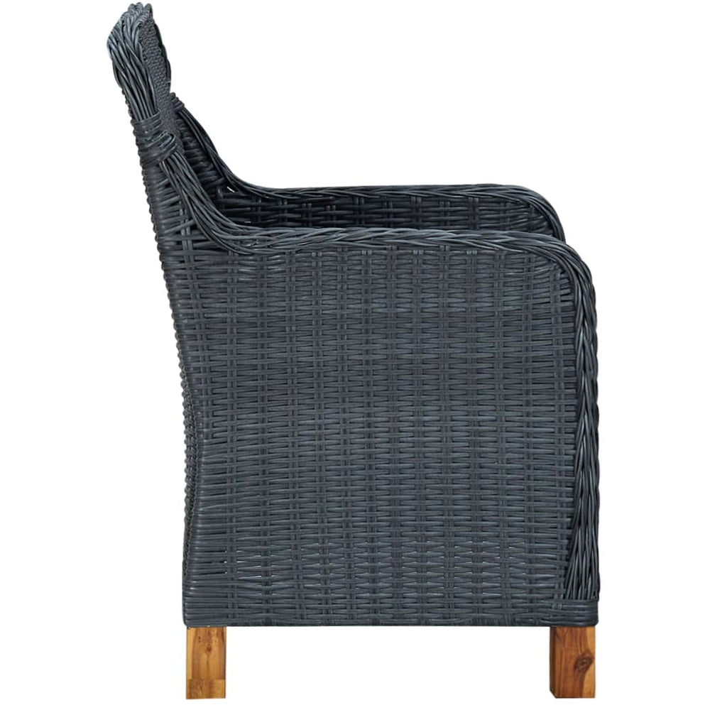 3-delige Loungeset met kussens poly rattan donkergrijs MeubelReus