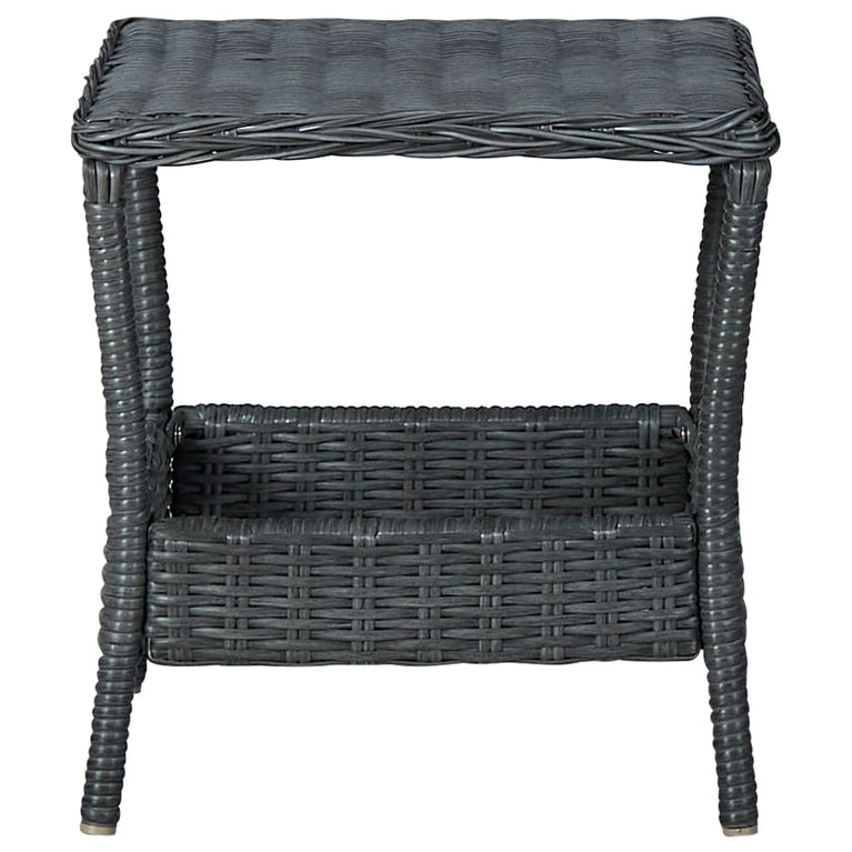 3-delige Loungeset met kussens poly rattan donkergrijs MeubelReus