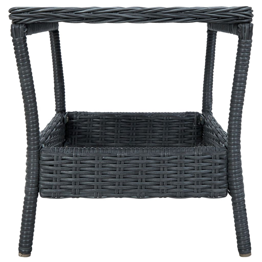 3-delige Loungeset met kussens poly rattan donkergrijs MeubelReus