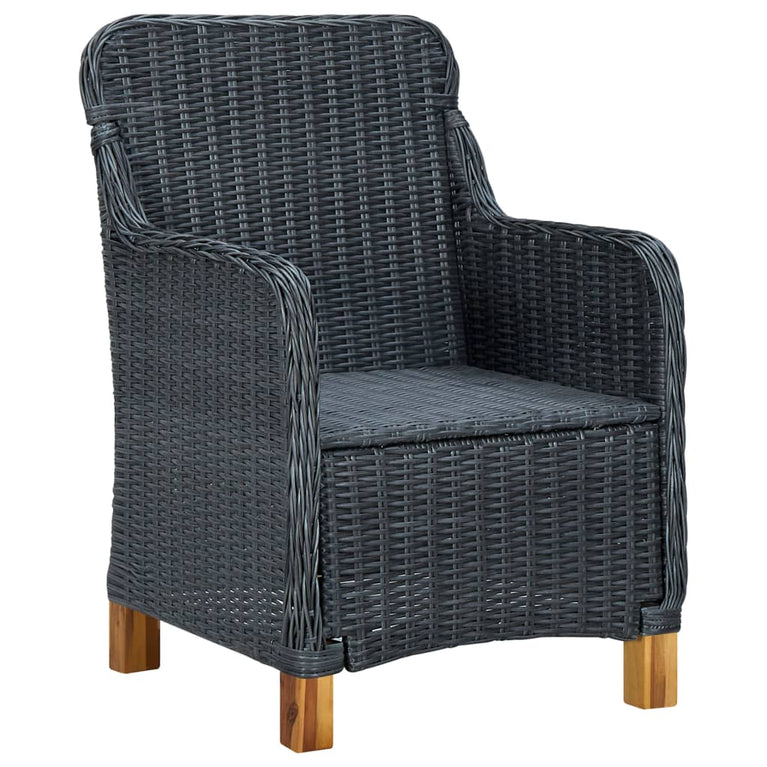 3-delige Loungeset met kussens poly rattan donkergrijs MeubelReus
