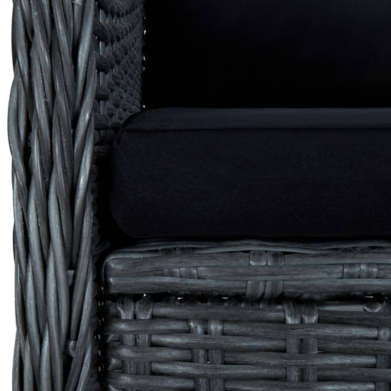 3-delige Loungeset met kussens poly rattan donkergrijs MeubelReus