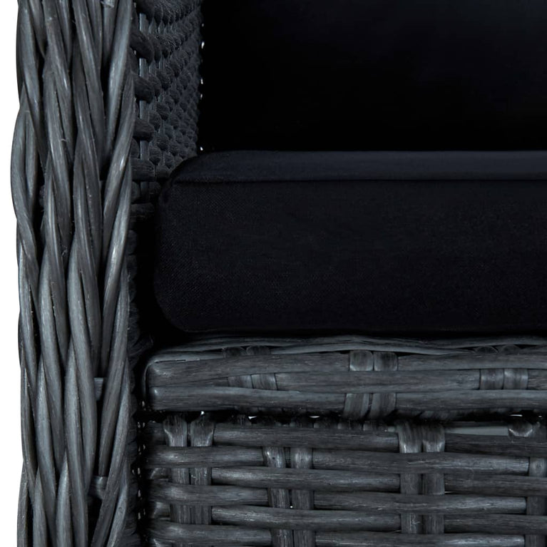 3-delige Loungeset met kussens poly rattan donkergrijs MeubelReus