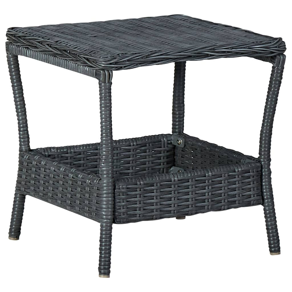 3-delige Loungeset met kussens poly rattan donkergrijs MeubelReus