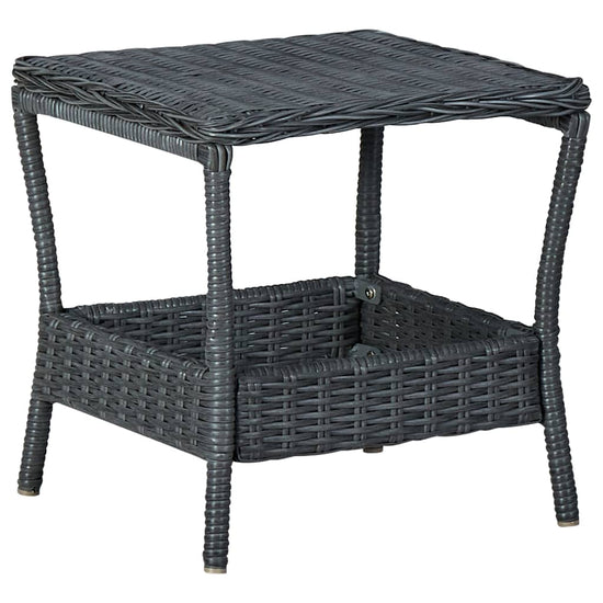 3-delige Loungeset met kussens poly rattan donkergrijs MeubelReus