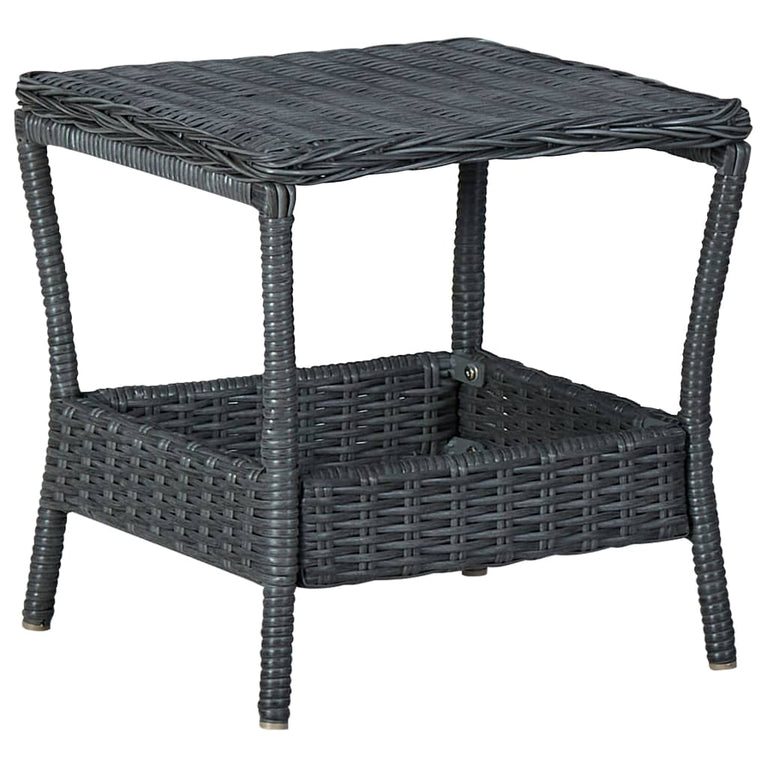 3-delige Loungeset met kussens poly rattan donkergrijs MeubelReus