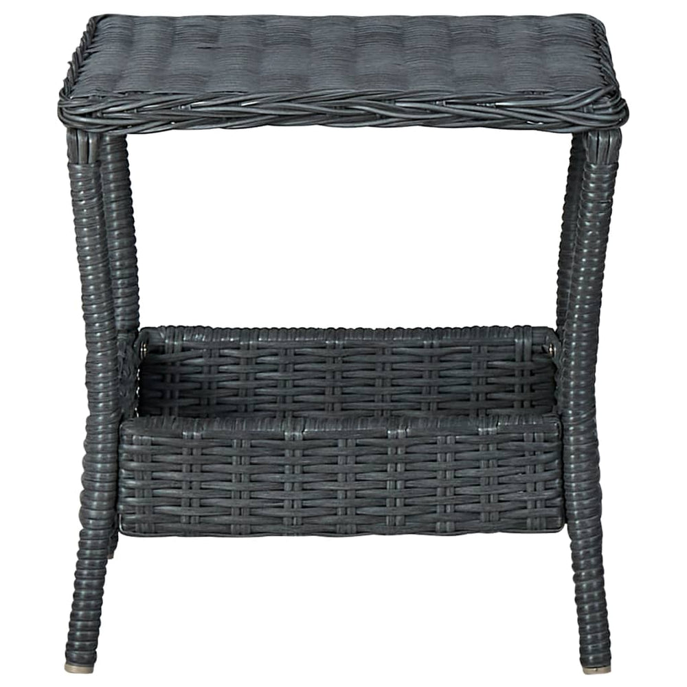 3-delige Loungeset met kussens poly rattan donkergrijs MeubelReus
