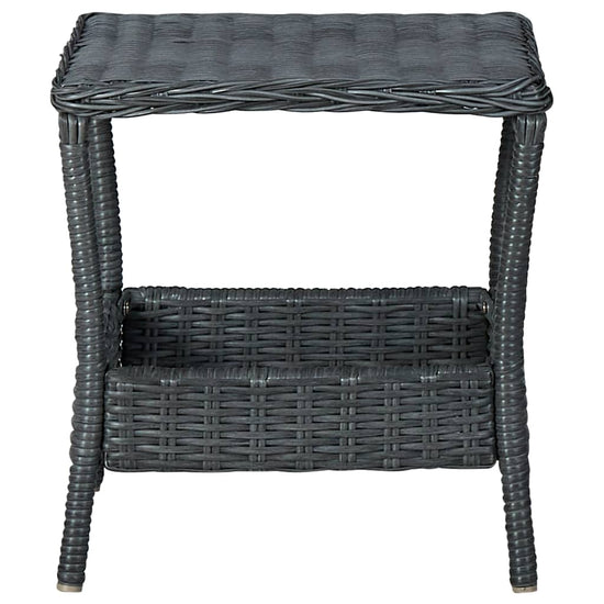 3-delige Loungeset met kussens poly rattan donkergrijs MeubelReus