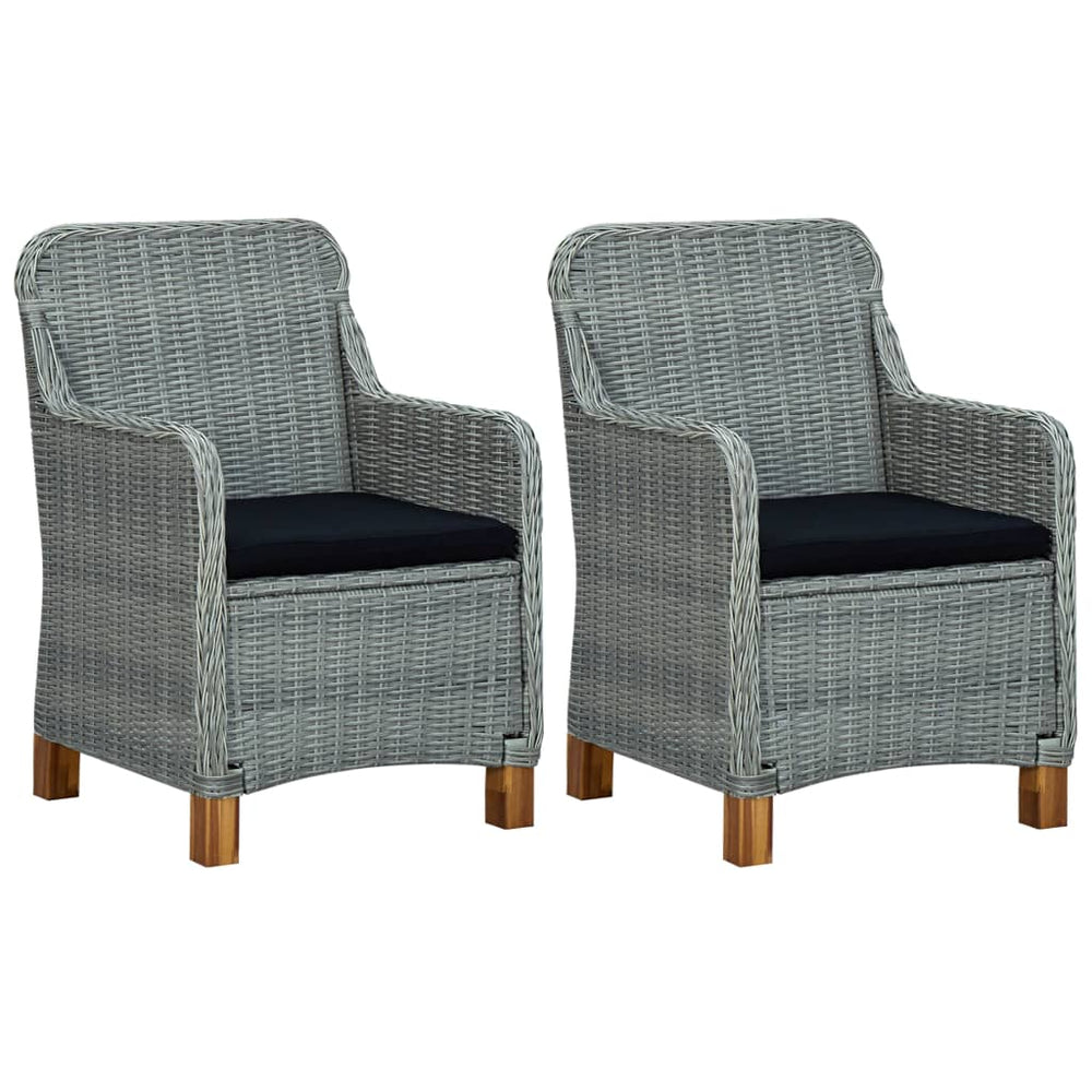 3-delige Loungeset met kussens poly rattan lichtgrijs MeubelReus