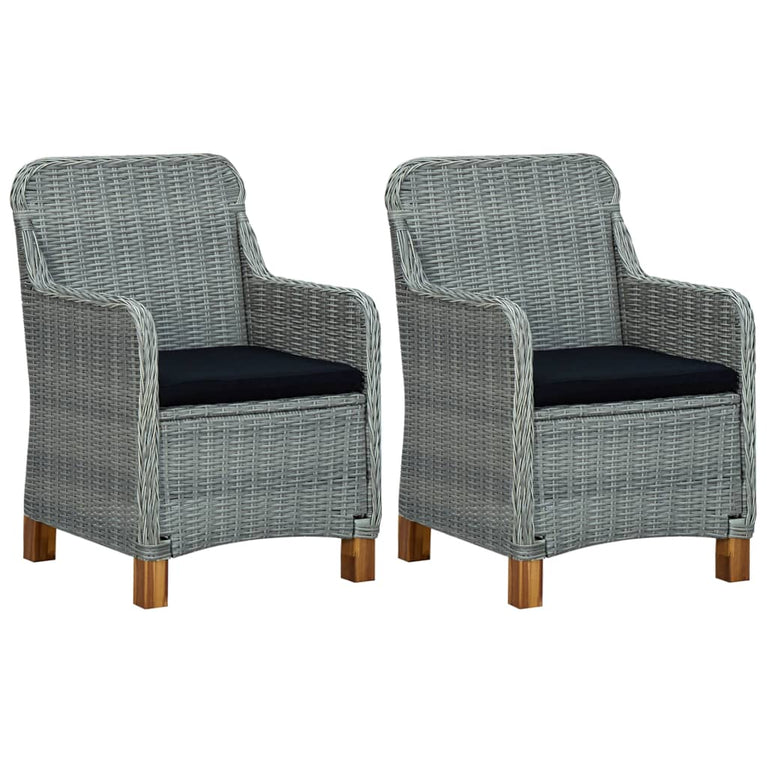 3-delige Loungeset met kussens poly rattan lichtgrijs MeubelReus