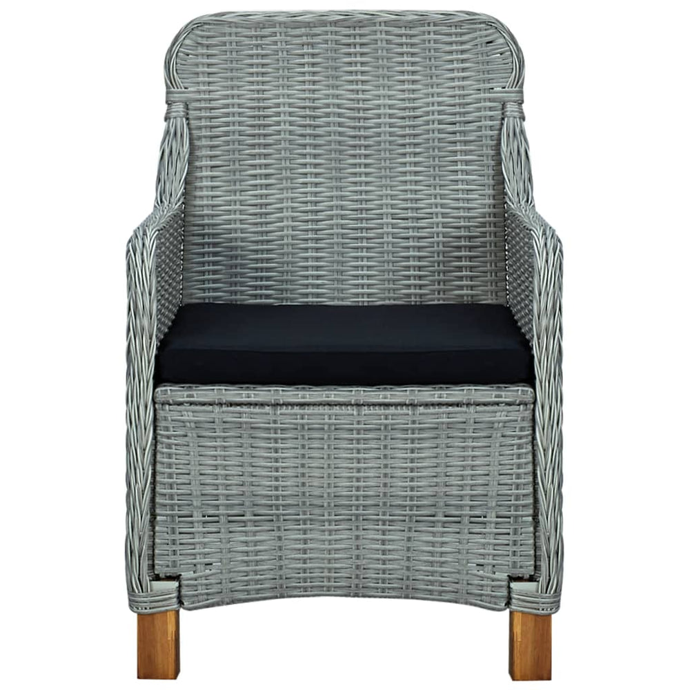 3-delige Loungeset met kussens poly rattan lichtgrijs MeubelReus